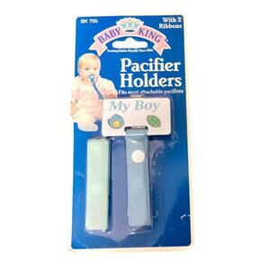 Babyking Pacifier Holder Fits Most Attachable Pacifiers BPA Free | Blue "My Boy"